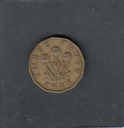 Beschrijving: 3 Pence  GEORGIUS VI